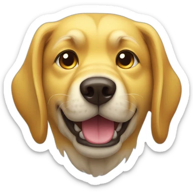 yellow dog face with wry smile sticker