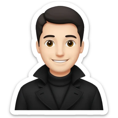 whiteman smile in blackcoat sticker