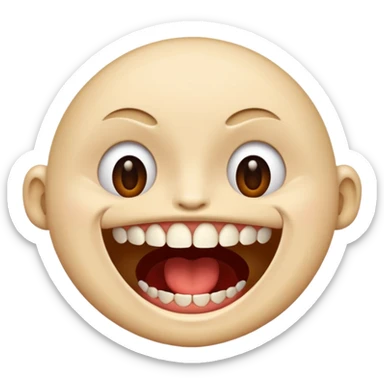 😂😮 mische die zwei emojis (von apple) so das bis auf dem mund alles so ist wie beim ersten und der mund ist wie der zweite sticker