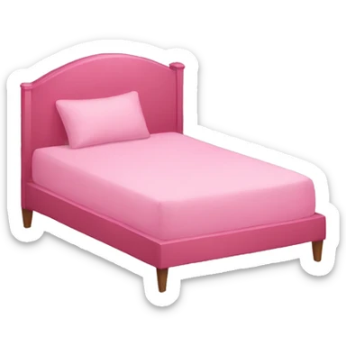 A pink bed  sticker