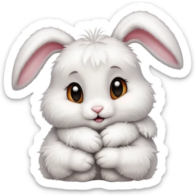 Rabbit giving a hug sticker