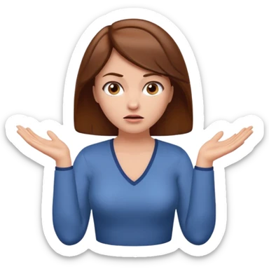 emoji of a shrugging woman that doesn't care sticker