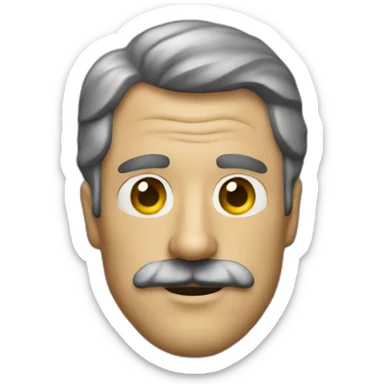 man with hot eye and rollie fingers mustache sticker