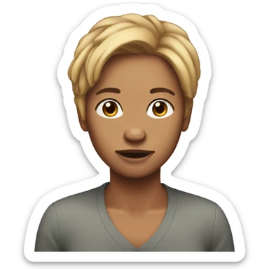 Karen with Karen hair and wrinkly skin sticker