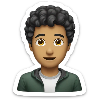 Joven delgado con pelo afeo sticker