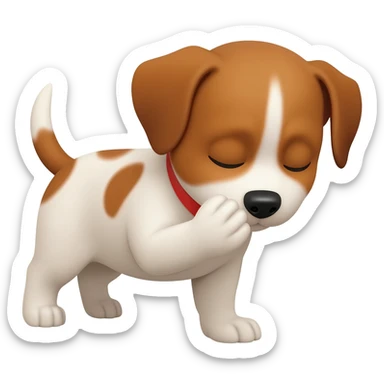 un perrito haciendose una limpieza facial sticker