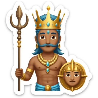 indian god with Poseidon trident sticker