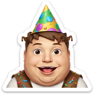 overweight elon musk partying with poop all over his mouth sticker