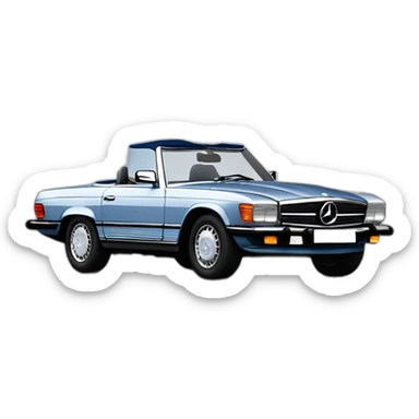 Mercedes 350SL Honolulu Cabrio chrome dark blue sticker