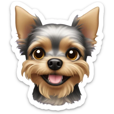 Playful black Yorkie chihuahua mix sticker