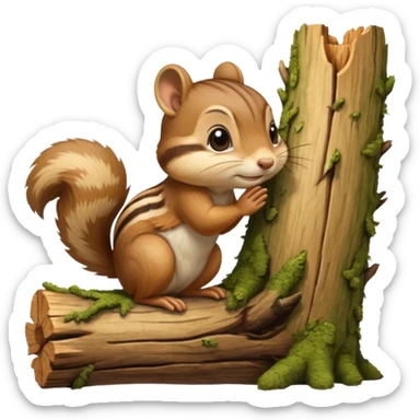  chipmunk praying to a log sticker