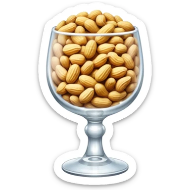 a crystal goblet filled with peanuts sticker