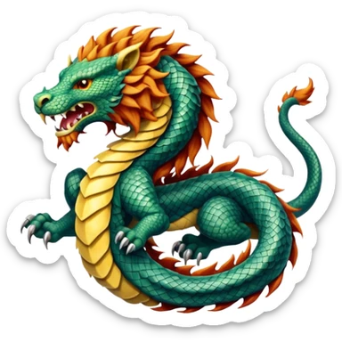Mušḫuššu, fierce half lion half dragon sticker