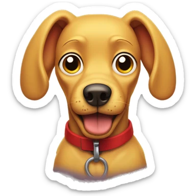 mustard colored dog with very very long ears and red collar, rugrats sticker