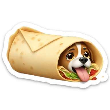 dog eating burrito  sticker