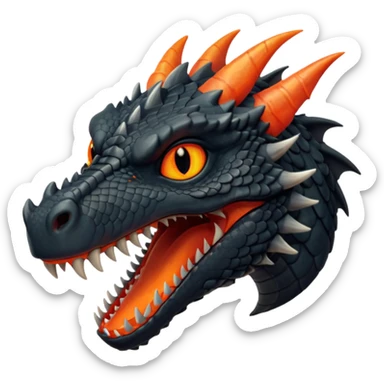 Drogon  from Games of throne character face only younger sticker