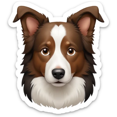 Border collie dog with only one black ear sticker
