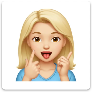 Chica mordiendose el dedo y guiña un ojo sticker