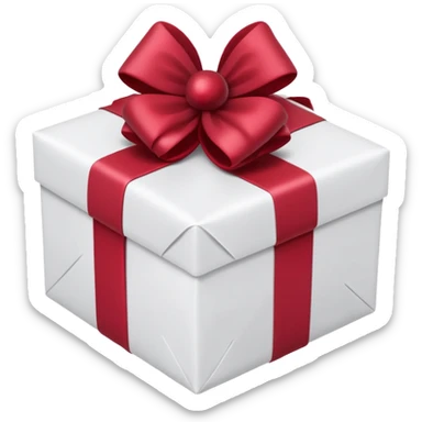 christmas gift with white color and cranberry bow sticker