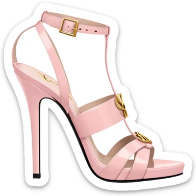 YSL TRIBUTE heels SANDAL pastel pink PATENT LEATHER sticker