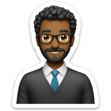 homem com  barba pretos com boina e óculos nerd. sticker