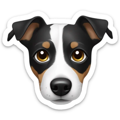 Jack Russell noir et blanc avec une tache noir sur l’œil sticker