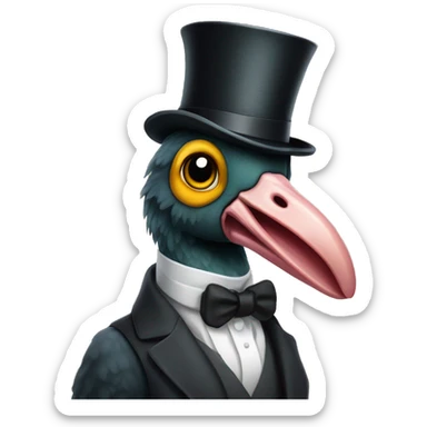 Dodo with a monocle waistcoat and top hat sticker