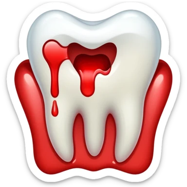 Pulled tooth with blood. sticker