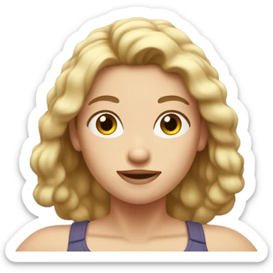 Woman with white skin and brown hair who is showing her biceps  sticker