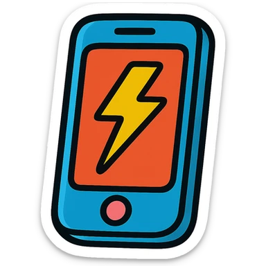 vibrant cartoon style cell phone sticker