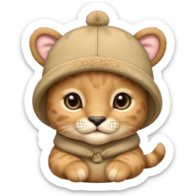 puma wearing a baby hat sticker