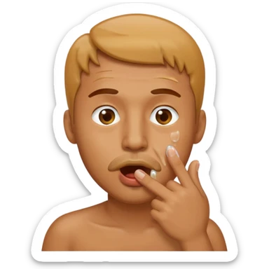 Homem apaixonado,com dedo na boca,dentro da boca sticker