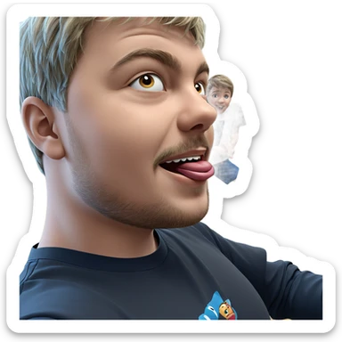 playful boys in t-shirts sticker