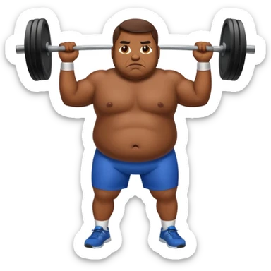 a fat man work out sticker