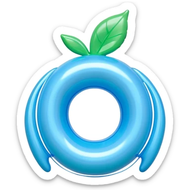 3D render of Water Wings made of shiny inflatable vinyl, visible seam lines, air valve, highly reflective plastic texture, pool toy aesthetic, Apple emoji style, isolated on white background --v 6.0 sticker