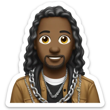 Rapper with waves wearing a bank chain sticker