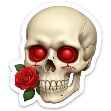 skull with a rose sticker