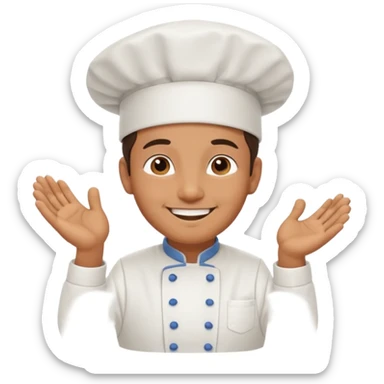 Cook Man face and chest  sticker