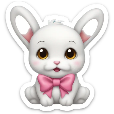 cute bunny with bow sticker