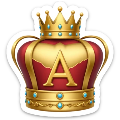 Letter a with crown sticker