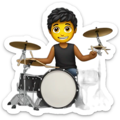Boy drummer sticker