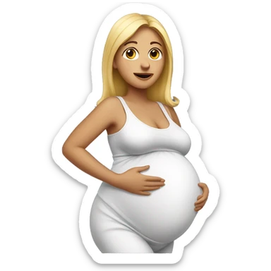 pregnant woman with her belly sticker