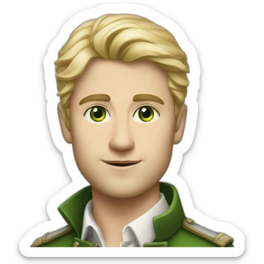 Full-length-fit-young-british-male-historian-with-blonde-hair-and-green-eyes sticker