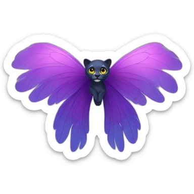 Panthère with ephemeral wings sticker