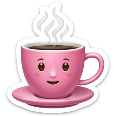 A pink cup of coffee sticker