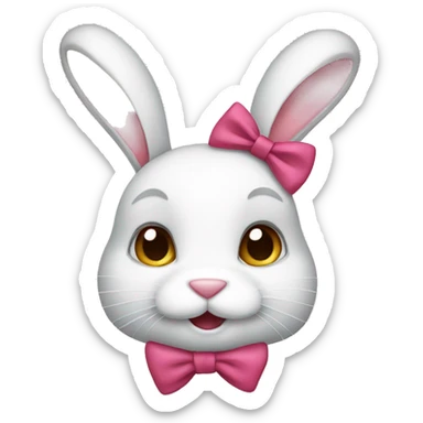bunny wearing bow sticker