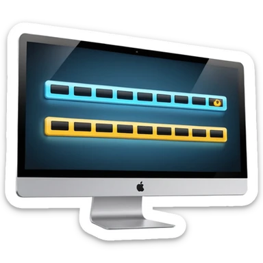 computer screen with a timeline bar sticker