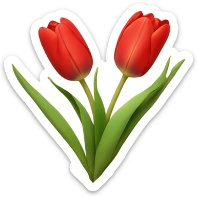 beige heart with tulips red sticker