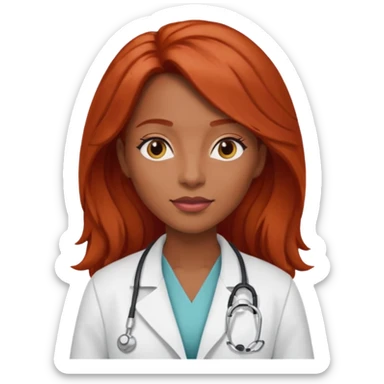 long red haired black female doctor sticker