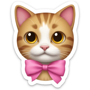 Cat with a pink bow sticker